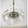 LAMPADARIO VETRO MURANO TRASPARENTE FOGLIE BAROVIER&TOSO VINTAGE LAMP GLASS