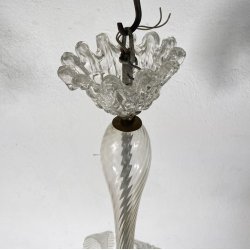 LAMPADARIO VETRO MURANO TRASPARENTE FOGLIE BAROVIER&TOSO VINTAGE LAMP GLASS
