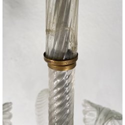 LAMPADARIO VETRO MURANO TRASPARENTE FOGLIE BAROVIER&TOSO VINTAGE LAMP GLASS