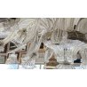 ENORME LAMPADARIO 3 PIANI VETRO MURANO TRASPARENTE FOGLIE FIORI VINTAGE GLASS