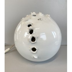 LAMPADA da TAVOLO SCULTURA ASTRATTA CERAMICA BIANCA IBIS Cunardo ø 29 EPOCA '50
