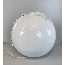 LAMPADA da TAVOLO SCULTURA ASTRATTA CERAMICA BIANCA IBIS Cunardo ø 29 EPOCA '50