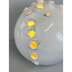 LAMPADA da TAVOLO SCULTURA ASTRATTA CERAMICA BIANCA IBIS Cunardo ø 29 EPOCA '50