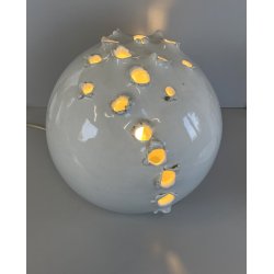 LAMPADA da TAVOLO SCULTURA ASTRATTA CERAMICA BIANCA IBIS Cunardo ø 29 EPOCA '50