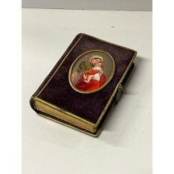 ANTICO LIBRO di PREGHIERE del CRISTIANO tascabile 1872 miniatura MADONNA BAMBINO