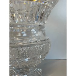 GRANDE COPPA CENTROTAVOLA CRISTALLO BOEMIA MOLATO BOWL CUP ø 25 x 28 cm/h 1960