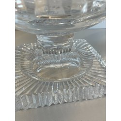 GRANDE COPPA CENTROTAVOLA CRISTALLO BOEMIA MOLATO BOWL CUP ø 25 x 28 cm/h 1960