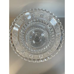 GRANDE COPPA CENTROTAVOLA CRISTALLO BOEMIA MOLATO BOWL CUP ø 25 x 28 cm/h 1960