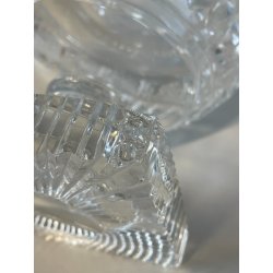 GRANDE COPPA CENTROTAVOLA CRISTALLO BOEMIA MOLATO BOWL CUP ø 25 x 28 cm/h 1960