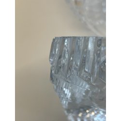 GRANDE COPPA CENTROTAVOLA CRISTALLO BOEMIA MOLATO BOWL CUP ø 25 x 28 cm/h 1960