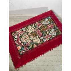 GRANDE PUFF ELEGANTE POGGIA PIEDI STILE ANTICO CON ROTELLE 113cm X 76cm ANNI 70