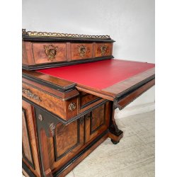 ANTICO SCRITTOIO UMBERTINO EBANIZZATO BRONZO FRATELLI ANDREONI MILANO 1800