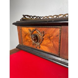 ANTICO SCRITTOIO UMBERTINO EBANIZZATO BRONZO FRATELLI ANDREONI MILANO 1800