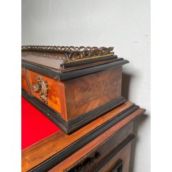 ANTICO SCRITTOIO UMBERTINO EBANIZZATO BRONZO FRATELLI ANDREONI MILANO 1800