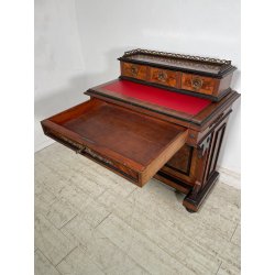 ANTICO SCRITTOIO UMBERTINO EBANIZZATO BRONZO FRATELLI ANDREONI MILANO 1800