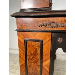 ANTICO SCRITTOIO UMBERTINO EBANIZZATO BRONZO FRATELLI ANDREONI MILANO 1800