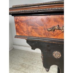 ANTICO SCRITTOIO UMBERTINO EBANIZZATO BRONZO FRATELLI ANDREONI MILANO 1800