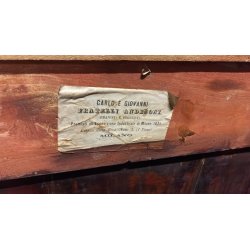 ANTICO SCRITTOIO UMBERTINO EBANIZZATO BRONZO FRATELLI ANDREONI MILANO 1800