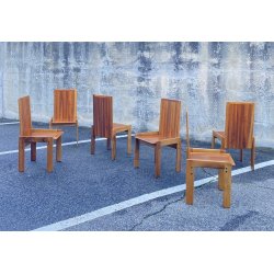 SET 6 SEDIE PRANZO DESIGN ANNI 80 ATT Mario Marenco LEGNO FRASSINO CHAIR VINTAGE
