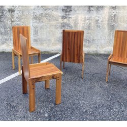 SET 6 SEDIE PRANZO DESIGN ANNI 80 ATT Mario Marenco LEGNO FRASSINO CHAIR VINTAGE