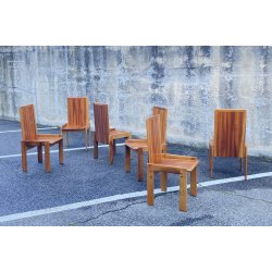 SET 6 SEDIE PRANZO DESIGN ANNI 80 ATT Mario Marenco LEGNO FRASSINO CHAIR VINTAGE