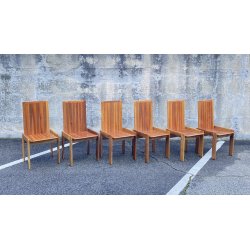 SET 6 SEDIE PRANZO DESIGN ANNI 80 ATT Mario Marenco LEGNO FRASSINO CHAIR VINTAGE
