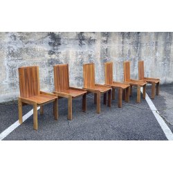 SET 6 SEDIE PRANZO DESIGN ANNI 80 ATT Mario Marenco LEGNO FRASSINO CHAIR VINTAGE