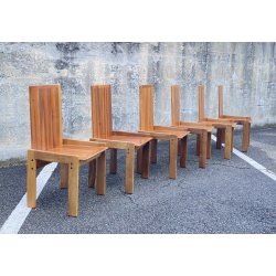 SET 6 SEDIE PRANZO DESIGN ANNI 80 ATT Mario Marenco LEGNO FRASSINO CHAIR VINTAGE