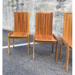 SET 6 SEDIE PRANZO DESIGN ANNI 80 ATT Mario Marenco LEGNO FRASSINO CHAIR VINTAGE