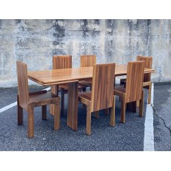 SET 6 SEDIE PRANZO DESIGN ANNI 80 ATT Mario Marenco LEGNO FRASSINO CHAIR VINTAGE