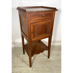 ANTICO COMODINO INTARSIATO LEGNO NOCE epoca '900 CASSETTO ANTA RIPIANO CONSOLLE