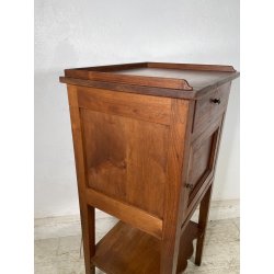 ANTICO COMODINO INTARSIATO LEGNO NOCE epoca '900 CASSETTO ANTA RIPIANO CONSOLLE