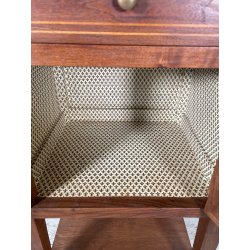 ANTICO COMODINO INTARSIATO LEGNO NOCE epoca '900 CASSETTO ANTA RIPIANO CONSOLLE