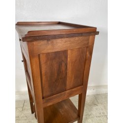 ANTICO COMODINO INTARSIATO LEGNO NOCE epoca '900 CASSETTO ANTA RIPIANO CONSOLLE