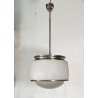 LAMPADARIO SOSPENSIONE DESIGN Sergio Mazza Kappa VETRO ACCIAIO CROMATO ANNI 60
