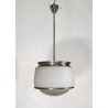 LAMPADARIO SOSPENSIONE DESIGN Sergio Mazza Kappa VETRO ACCIAIO CROMATO ANNI 60