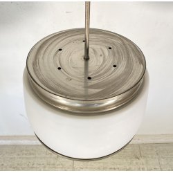 LAMPADARIO SOSPENSIONE DESIGN Sergio Mazza Kappa VETRO ACCIAIO CROMATO ANNI 60