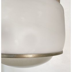 LAMPADARIO SOSPENSIONE DESIGN Sergio Mazza Kappa VETRO ACCIAIO CROMATO ANNI 60