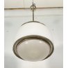 LAMPADARIO SOSPENSIONE DESIGN Sergio Mazza Kappa VETRO ACCIAIO CROMATO ANNI 60