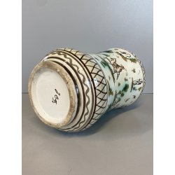 ANTICO VASO ALBARELLO MAIOLICA Levantino SAVONA DECORO FIGURE PAESAGGIO 23,5 cm