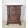 ANTICA CREDENZA BAROCCO 1800 LEGNO NOCE ABETE INTAGLIATO ZAMPE SECRETAIRE