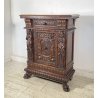 ANTICA CREDENZA BAROCCO 1800 LEGNO NOCE ABETE INTAGLIATO ZAMPE SECRETAIRE