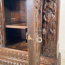 ANTICA CREDENZA BAROCCO 1800 LEGNO NOCE ABETE INTAGLIATO ZAMPE SECRETAIRE