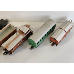 Lotto 7pz VAGONE CARROZZA CARRO MERCI TRENINO Marklin Lima MODELLINO scala H0