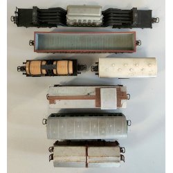 Lotto 7pz VAGONE CARROZZA CARRO MERCI TRENINO Marklin Lima MODELLINO scala H0