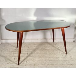 TAVOLO PRANZO DESIGN ANNI 60 ATTR Ico Parisi LEGNO VETRO TABLE VINTAGE