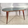 TAVOLO PRANZO DESIGN ANNI 60 ATTR Ico Parisi LEGNO VETRO TABLE VINTAGE