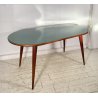 TAVOLO PRANZO DESIGN ANNI 60 ATTR Ico Parisi LEGNO VETRO TABLE VINTAGE