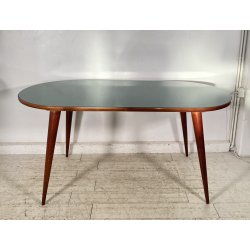TAVOLO PRANZO DESIGN ANNI 60 ATTR Ico Parisi LEGNO VETRO TABLE VINTAGE