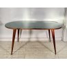TAVOLO PRANZO DESIGN ANNI 60 ATTR Ico Parisi LEGNO VETRO TABLE VINTAGE